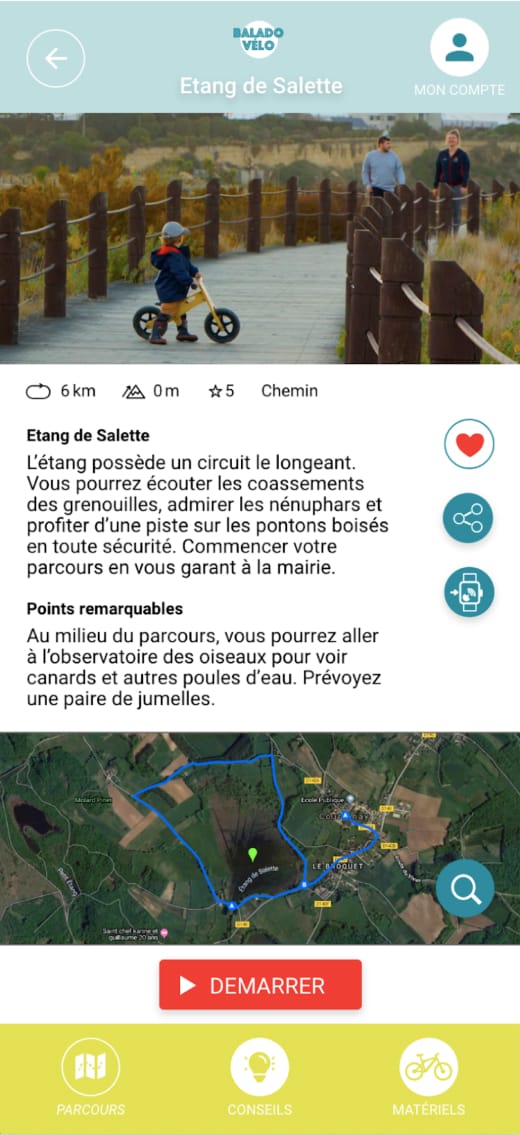 Fiche parcours de l'app